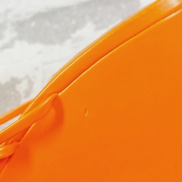 New Topshop Rocco strippy heeled wedge in orange M127 - Picture 14 of 16